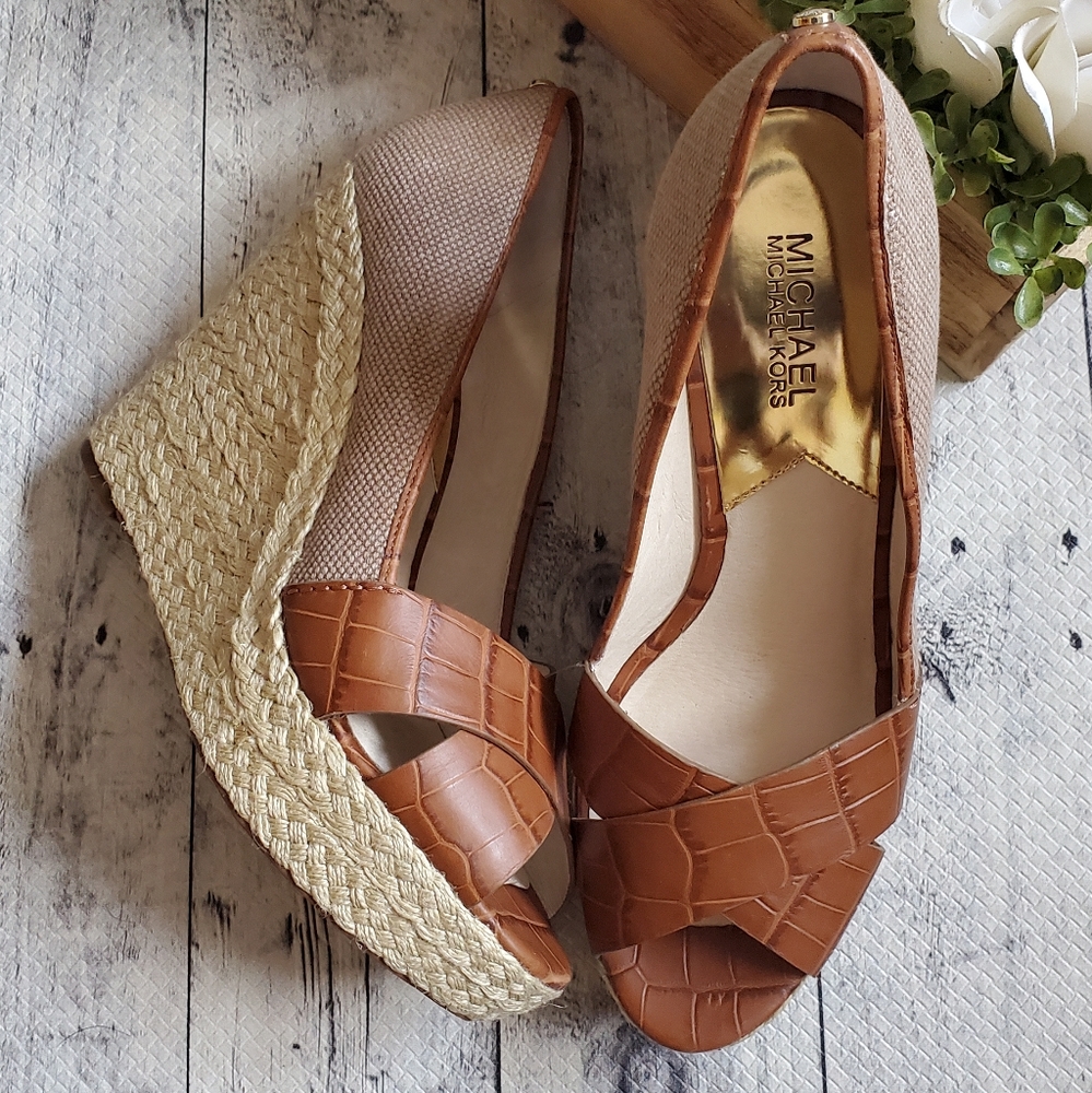 Michael Kors Canvas Snake Skin Wedge